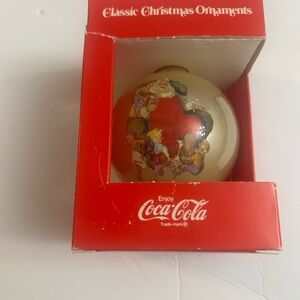 Coca Cola Classic Christmas Ornament - Cream and Red